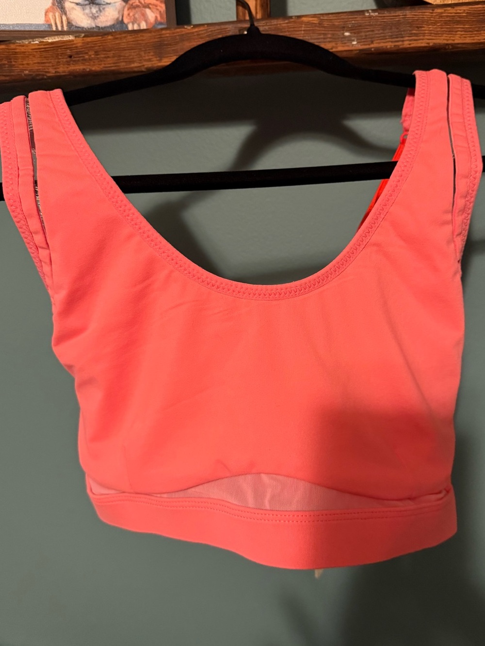 Fabletics Belle High-Impact Scoop Sports Bra in Coral/Pink